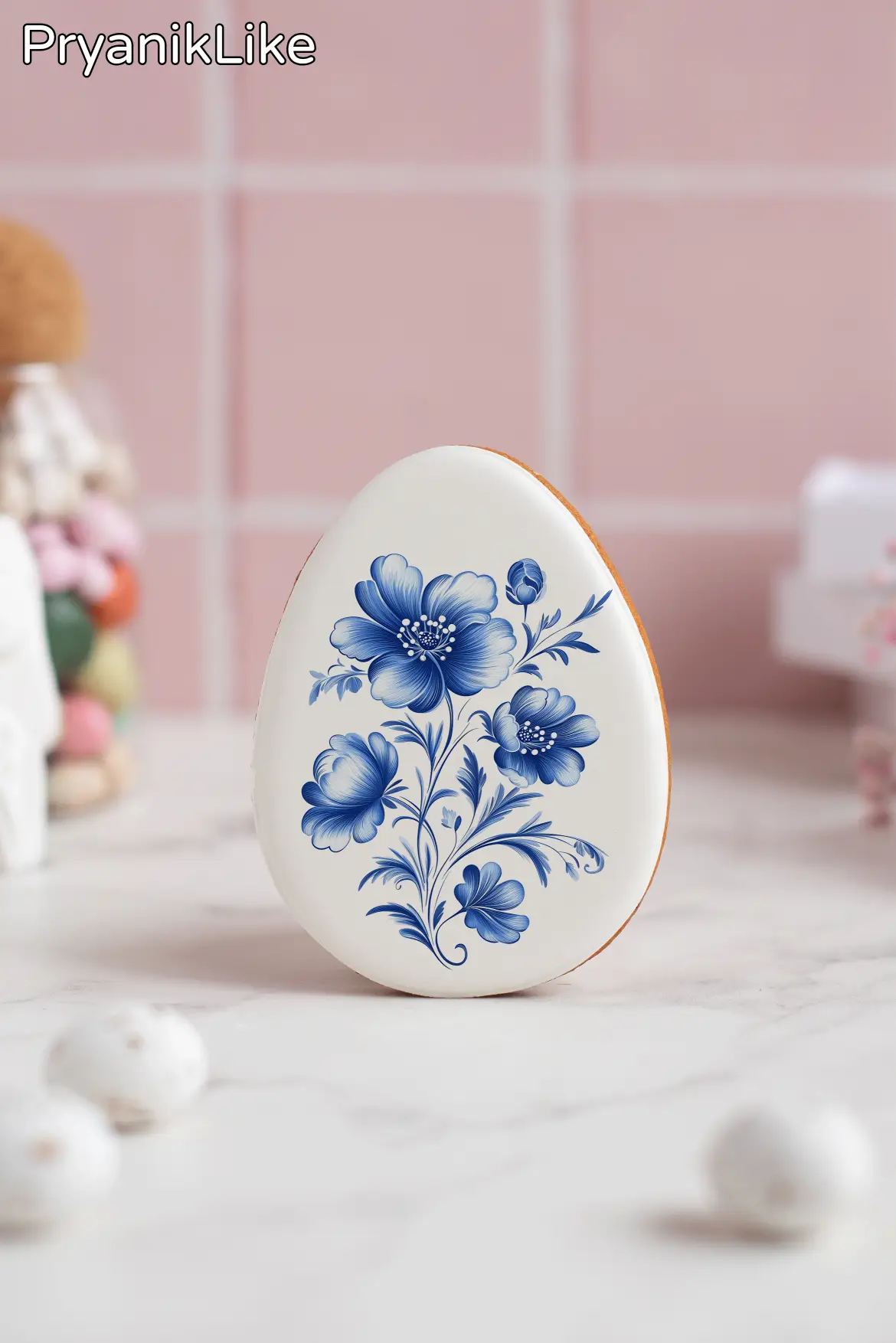 Пряник Пасхальное яйцо (гжель и геометрия)